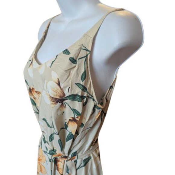 White and Yellow Floral Sleeveless Dress Size Medium - Picture 4 of 7